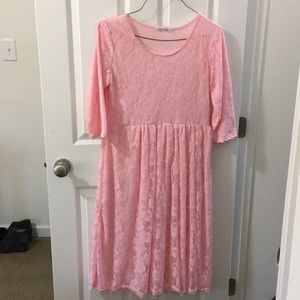 Pink lace dress